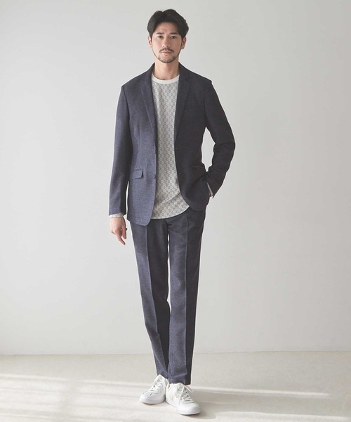 UNION STATION（ユニオンステーション）の「【セットアップ対応可】カラミ織り サマースラックス（スラックス・メンズ・ライトグレー/ネイビー・M/S/L/LL）」の11枚目の写真