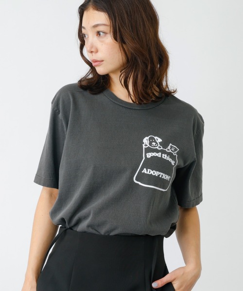 MIXTA(ミクスタ)の「【MIXTA/ミクスタ】プリント Tシャツ / ロゴTシャツ / ねこ / 半袖【WEB限定】(Tシャツ/カットソー・レディース・ブラック系その他/ブルー/グレー系その他3/グレー系その他2/ネイビー/ブラック系その他2/グレー系その他・フリー)」の2枚目の写真
