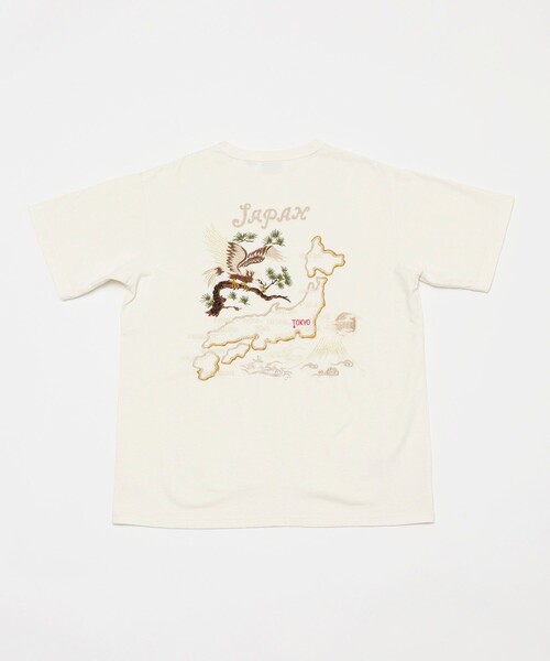 ★日本未入荷*SCOTCH&SODA*新作*COLD DYE 刺繍Tシャツ/ARMY★ Schott/ショット 別注 刺繍JAPAN Tシャツ/バック刺繍(Tシャツ