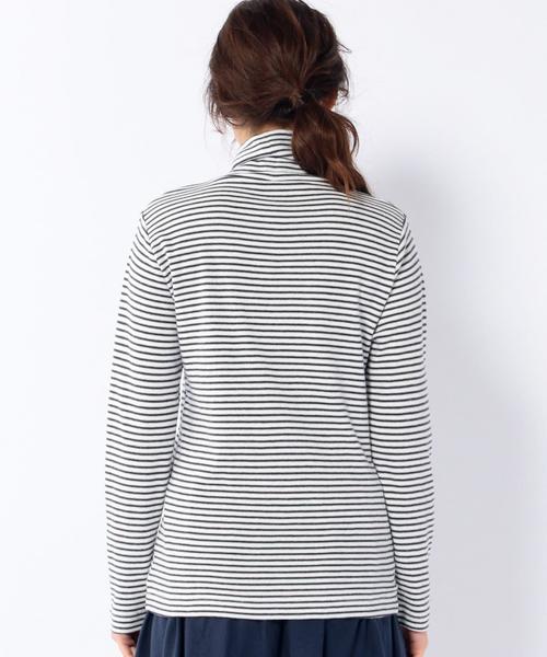 coen（コーエン）の「スムースボーダータートルネックカットソー（Tシャツ/カットソー・レディース・オリーブ/ネイビー・MEDIUM/LARGE）」の8枚目の写真