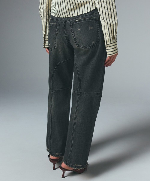 X-girl（エックスガール）の「PANELED DENIM PANTS（デニムパンツ・レディース・ブラック/インディゴブルー・S/M/XS）」の10枚目の写真