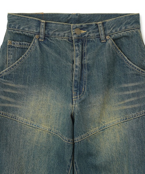 X-girl（エックスガール）の「PANELED DENIM PANTS（デニムパンツ・レディース・ブラック/インディゴブルー・S/M/XS）」の4枚目の写真