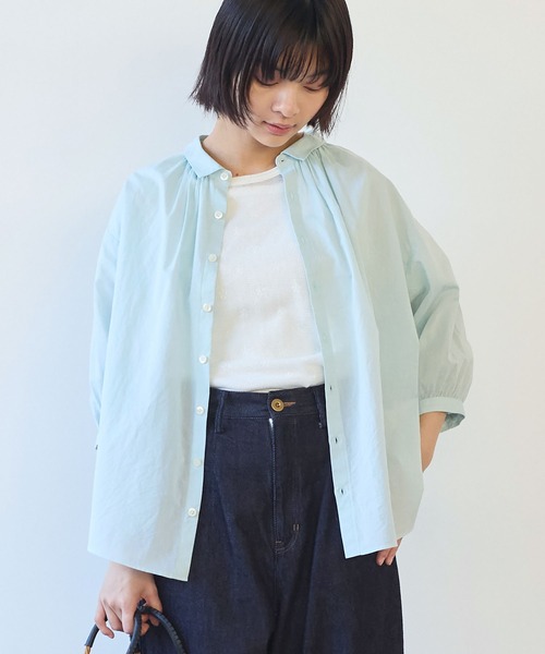 【新品】bulle de savon長袖ブラウス 長袖ブラウス △オックス コック長袖ブラウス Basic color（シャツ/ブラウス