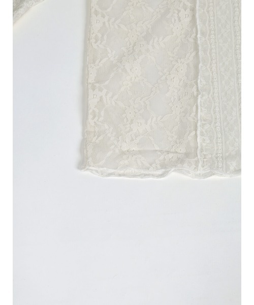 :ETHROF(イーサオブ)の「PATCHWORK LACE TOPS(Tシャツ/カットソー・レディース・オフホワイト/ブラック・FREE)」の11枚目の写真
