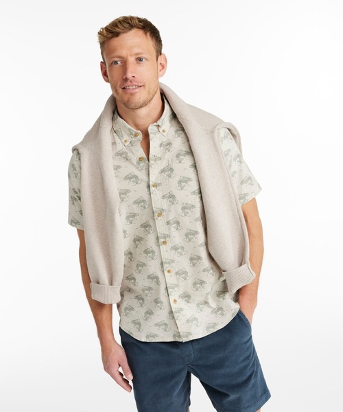 L.L.Bean(エルエルビーン)の「ストーンコースト・ヘンプ・シャツ、スライトリー・フィット(すっきりフィット) 半袖 プリント 米国フィット・レギュラー(シャツ/ブラウス・メンズ・ホワイト系その他/ブルー系その他/ブルー系その他2・LARGE/MEDIUM/SMALL)」の6枚目の写真