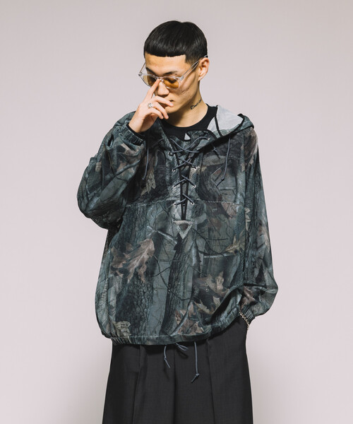 HINSON(ヒンソン)の「HINSON/ヒンソン メッシュアノラック プルオーバー パーカー/リラックスフィット(ブルゾン・メンズ・オフホワイト/チャコールグレー/ブラック/ベージュ・LARGE/MEDIUM)」の20枚目の写真