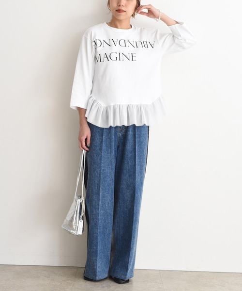 テキストプリント メッシュフリルちびトップス Eimee Law│Eimee Law