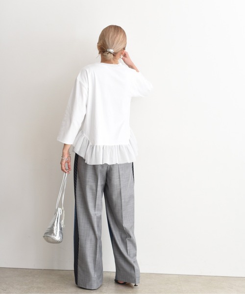 テキストプリント メッシュフリルちびトップス Eimee Law│Eimee