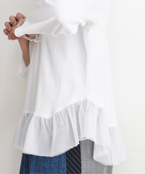 テキストプリント メッシュフリルちびトップス Eimee Law│Eimee