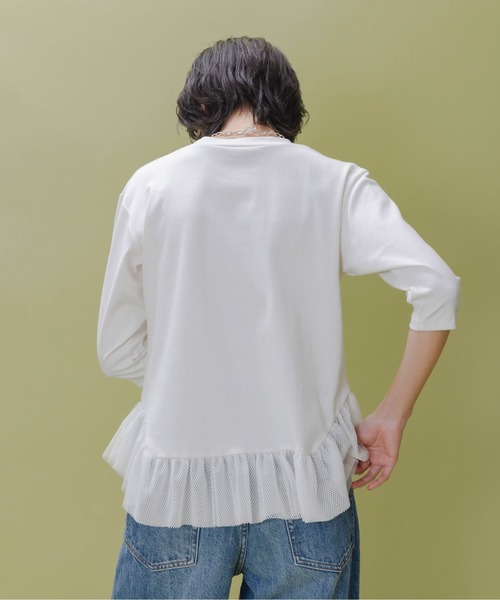 テキストプリント メッシュフリルちびトップス Eimee Law│Eimee Law