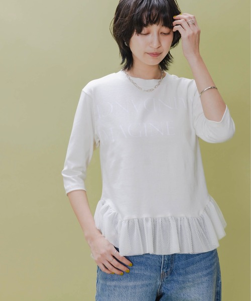 テキストプリント メッシュフリルちびトップス Eimee Law│Eimee Law