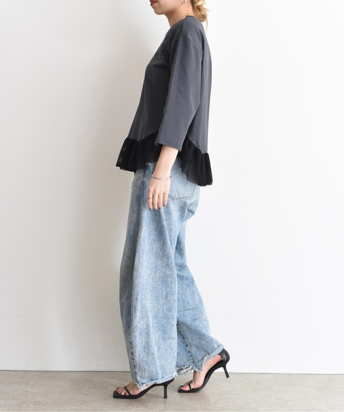 テキストプリント メッシュフリルちびトップス Eimee Law│Eimee