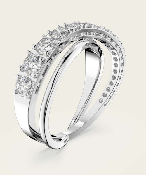 SWAROVSKI（スワロフスキー）の「【公式】【スワロフスキー】Hyperbola リング, ラウンドカット, ホワイト, ロジウム・プレーティング（リング・レディース・シルバー系その他・55/50/52）」の3枚目の写真