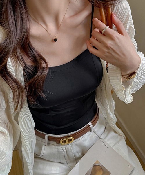 カップ付き バックオープンクロス 背中見せキャミソール culw800