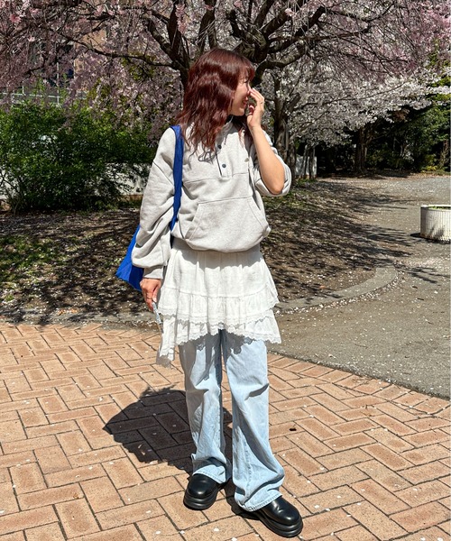 PILIT（ピリット）の「ランダムティアード　レイヤードスカート（スカート・レディース・オフホワイト/ブラック・MEDIUM）」の6枚目の写真