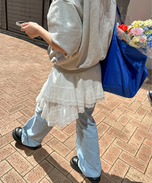 PILIT（ピリット）の「ランダムティアード　レイヤードスカート（スカート・レディース・オフホワイト/ブラック・MEDIUM）」の10枚目の写真