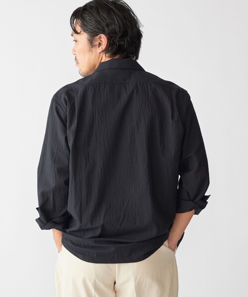 SHIPS(シップス)の「Southwick: Gate Label TW エンボス ロングスリーブ キャンプシャツ(シャツ/ブラウス・メンズ・ネイビー・MEDIUM/LARGE)」の3枚目の写真