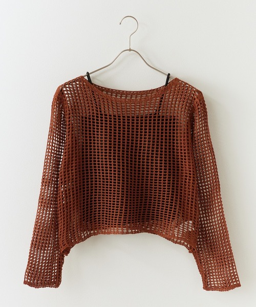 ROOPTOKYO（ループトウキョウ）の「カジュアル メッシュトップス（Tシャツ/カットソー・レディース・オレンジ/ベージュ/ブラウン/ホワイト/ブラック/アイボリー・FREE）」の13枚目の写真