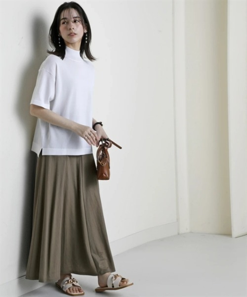 nissen（ニッセン）の「美ラクRUタッチ８枚ハギ切替フレアマキシスカート（ゆったりヒップ）（接触冷感・ＵVカット）＜大きいサイズ有＞（スカート・レディース・ブルー/ブラック/グリーン/ブラウン・L/LL/3L/S/M）」の11枚目の写真
