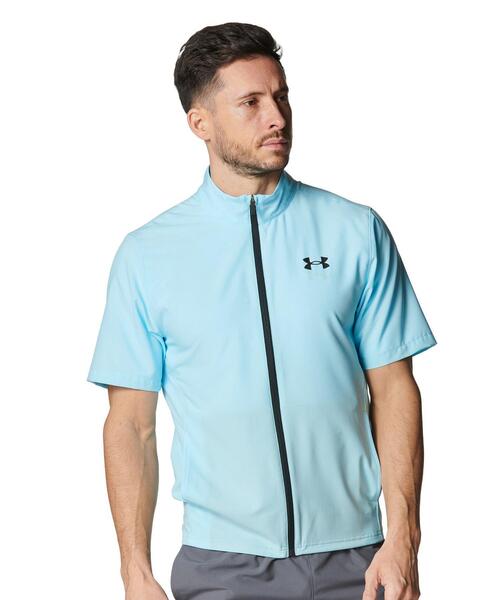 UNDER ARMOUR(アンダーアーマー)の「UAフレッシュウーブン フルジップ ショートスリーブ ジャケット(トレーニング/メンズ)(その他アウター・メンズ・ブルー系・L/XL/2XL/S/3XL/M)」の1枚目の写真