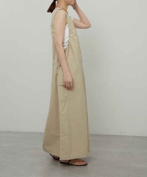 earthy（アーシー）の「ナイロン2WAYギャザージャンスカ（ワンピース・レディース・ブラック/ベージュ・SMALL/MEDIUM）」の14枚目の写真