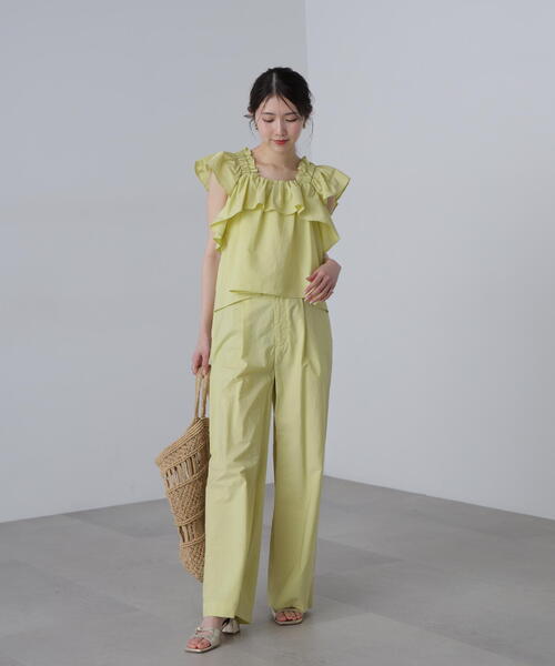 FREE'S MART(フリーズマート)の「◆〈セットアップ対応〉ギャザーショルダーノースリーブブラウス(シャツ/ブラウス・レディース・ブラック/イエロー・FREE)」の15枚目の写真