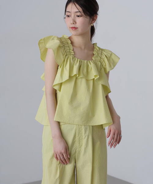 FREE'S MART(フリーズマート)の「◆〈セットアップ対応〉ギャザーショルダーノースリーブブラウス(シャツ/ブラウス・レディース・ブラック/イエロー・FREE)」の17枚目の写真