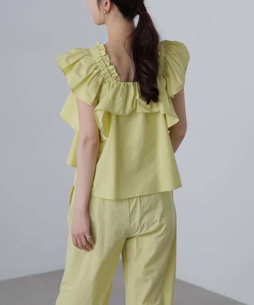 FREE'S MART(フリーズマート)の「◆〈セットアップ対応〉ギャザーショルダーノースリーブブラウス(シャツ/ブラウス・レディース・ブラック/イエロー・FREE)」の19枚目の写真