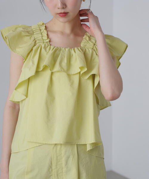FREE'S MART(フリーズマート)の「◆〈セットアップ対応〉ギャザーショルダーノースリーブブラウス(シャツ/ブラウス・レディース・ブラック/イエロー・FREE)」の20枚目の写真