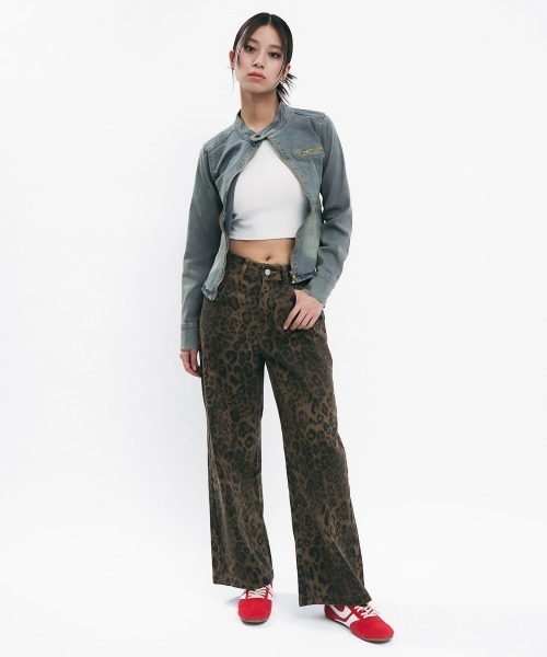 セール】Leopard print wide pants / レオパードデザインワイド