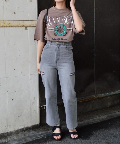 spiritoso(スピリトーゾ)の「【spiritoso】MINESOTAカレッジロゴTシャツ(CP)(Tシャツ/カットソー・レディース・チャコール/ブラウン/ホワイト系・FREE)」の21枚目の写真