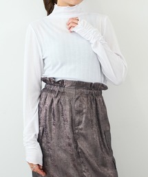 SETUP7 | 【SETUP7】ランダムテレコ袖シャーリング長袖Tシャツ GLR(Tシャツ/カットソー)