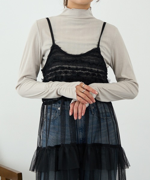 SETUP7（セットアップセブン）の「【SETUP7】ランダムテレコ袖シャーリング長袖Tシャツ GLR（Tシャツ/カットソー・レディース・ブラック/オフホワイト/ブルー/ライトグレー/イエロー・M/L）」の18枚目の写真