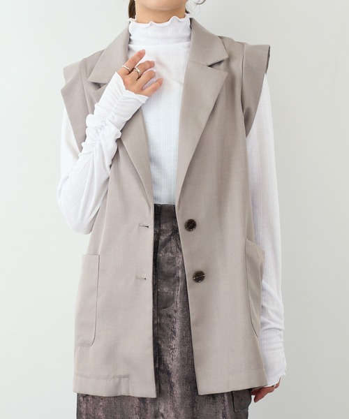 SETUP7（セットアップセブン）の「【SETUP7】ランダムテレコ袖シャーリング長袖Tシャツ GLR（Tシャツ/カットソー・レディース・ブラック/オフホワイト/ブルー/ライトグレー/イエロー・M/L）」の8枚目の写真