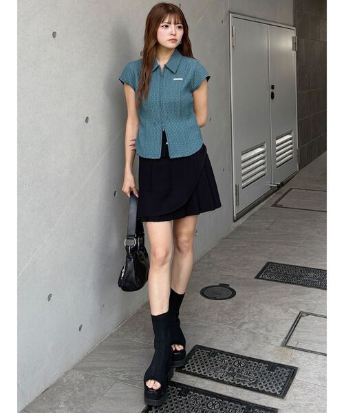 MURUA（ムルーア）の「ダブルジップタイトシャツ（シャツ/ブラウス・レディース・ホワイト/ブラック/ブルー・FREE）」の20枚目の写真