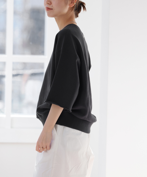 JOURNAL STANDARD relume(ジャーナルスタンダード レリューム)の「《追加》刺繍ロゴハーフスリーブスウェット(スウェット・レディース・グレー/ブラック系その他/グリーン・FREE)」の9枚目の写真