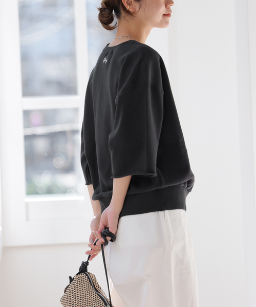 JOURNAL STANDARD relume(ジャーナルスタンダード レリューム)の「《追加》刺繍ロゴハーフスリーブスウェット(スウェット・レディース・グレー/ブラック系その他/グリーン・FREE)」の10枚目の写真