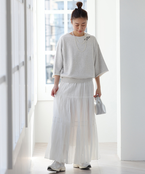 JOURNAL STANDARD relume(ジャーナルスタンダード レリューム)の「《追加》刺繍ロゴハーフスリーブスウェット(スウェット・レディース・グレー/ブラック系その他/グリーン・FREE)」の12枚目の写真