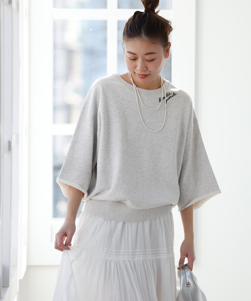 JOURNAL STANDARD relume(ジャーナルスタンダード レリューム)の「《追加》刺繍ロゴハーフスリーブスウェット(スウェット・レディース・グレー/ブラック系その他/グリーン・FREE)」の17枚目の写真
