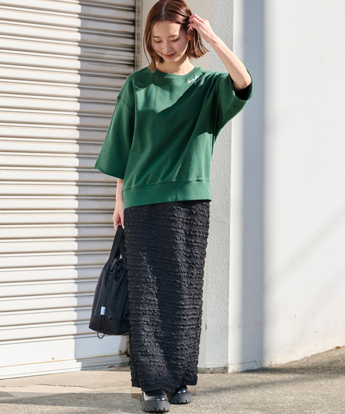 JOURNAL STANDARD relume(ジャーナルスタンダード レリューム)の「《追加》刺繍ロゴハーフスリーブスウェット(スウェット・レディース・グレー/ブラック系その他/グリーン・FREE)」の20枚目の写真