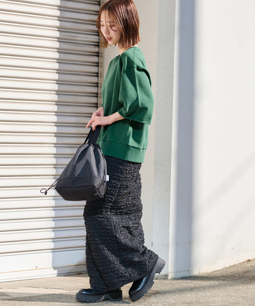 JOURNAL STANDARD relume(ジャーナルスタンダード レリューム)の「《追加》刺繍ロゴハーフスリーブスウェット(スウェット・レディース・グレー/ブラック系その他/グリーン・FREE)」の21枚目の写真