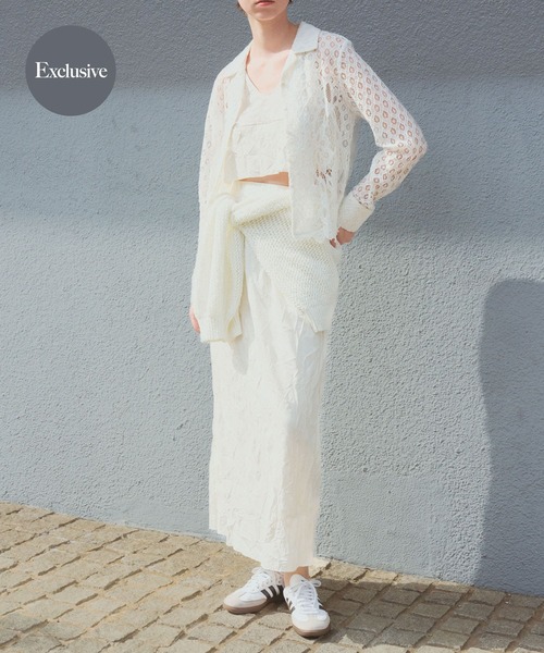 URBAN RESEARCH(アーバンリサーチ)の「『別注』GGG×URBAN RESEARCH ワッシャースカート(スカート・レディース・アイボリー/ブラック・FREE)」の2枚目の写真