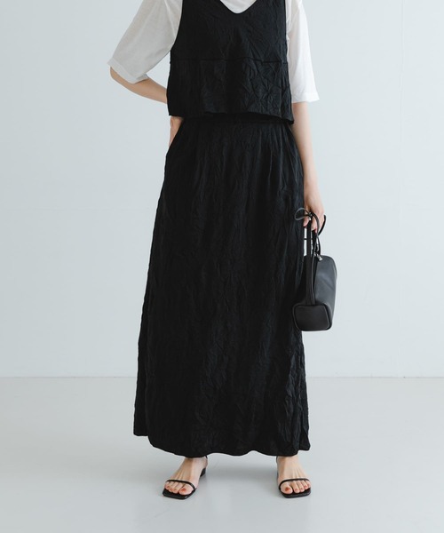 URBAN RESEARCH(アーバンリサーチ)の「『別注』GGG×URBAN RESEARCH ワッシャースカート(スカート・レディース・アイボリー/ブラック・FREE)」の4枚目の写真