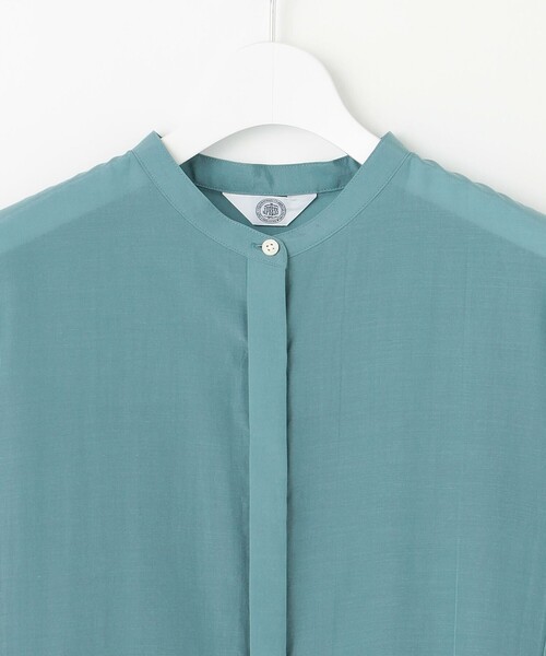 J.PRESS Ladies(J.プレス レディス)の「【WEB限定カラーあり・洗える・速乾・接触冷感】リライムライトローン バックフリル ブラウス(シャツ/ブラウス・レディース・ブルー系/ブラウン系/ライトグリーン系/ベージュ系・XS)」の11枚目の写真