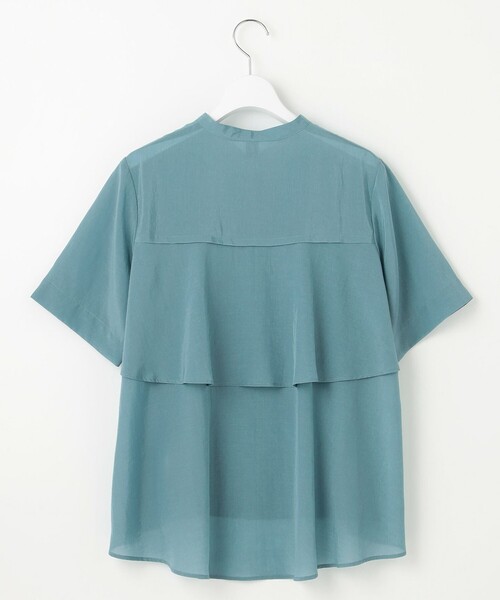 J.PRESS Ladies(J.プレス レディス)の「【WEB限定カラーあり・洗える・速乾・接触冷感】リライムライトローン バックフリル ブラウス(シャツ/ブラウス・レディース・ブルー系/ブラウン系/ライトグリーン系/ベージュ系・XS)」の7枚目の写真