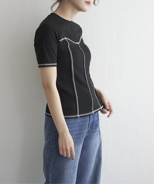 notch.(ノッチ)の「ビスチェ風配色ステッチプルオーバー(Tシャツ/カットソー・レディース・ブラック/アイボリー/モカ/グリーン・M)」の18枚目の写真
