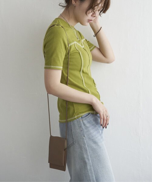 notch.(ノッチ)の「ビスチェ風配色ステッチプルオーバー(Tシャツ/カットソー・レディース・ブラック/アイボリー/モカ/グリーン・M)」の14枚目の写真