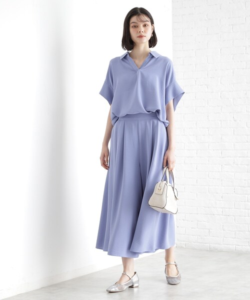 THE SHOP TK (ザ ショップ ティーケー )の「スキッパーシャツ【防シワ/接触冷感/洗濯機OK/セットアップ可】(シャツ/ブラウス・レディース・ベージュ/ブラック/ブルー/オフホワイト・13/12)」の22枚目の写真