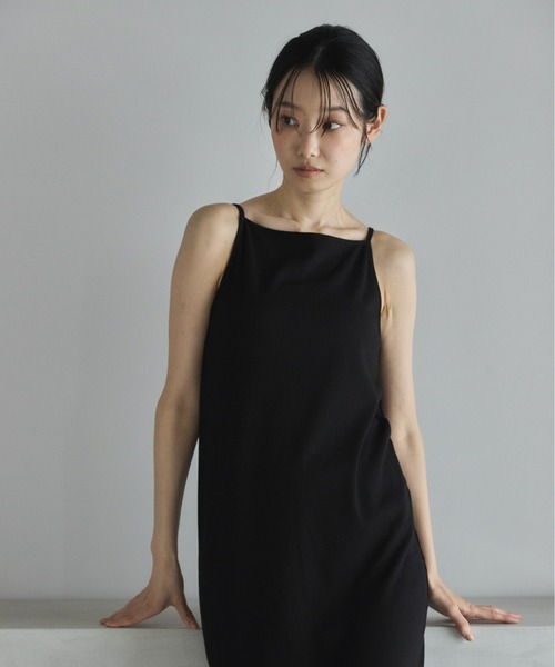 feepur（フェピュール）の「【TALL/2Tサイズあり】カットリブキャミワンピース（ワンピース・レディース・ブラック/チャコールグレー/オートミール・MEDIUM/TALL/2T/SMALL）」の9枚目の写真