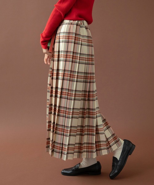 PAR ICI（パーリッシィ）の「タータンチェック プリーツスカート（スカート・レディース・グリーン/サックスブルー/アイボリー・FREE）」の22枚目の写真